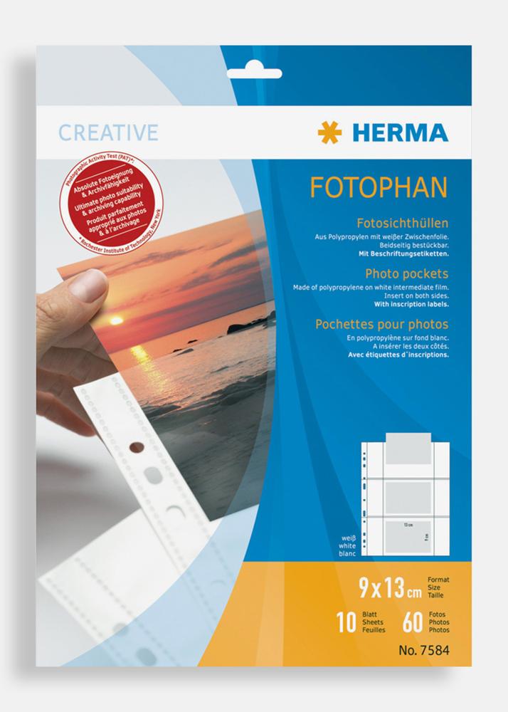 Herma Bolsas para fotografias 9x13 cm horizontal - 10 unidades Branco