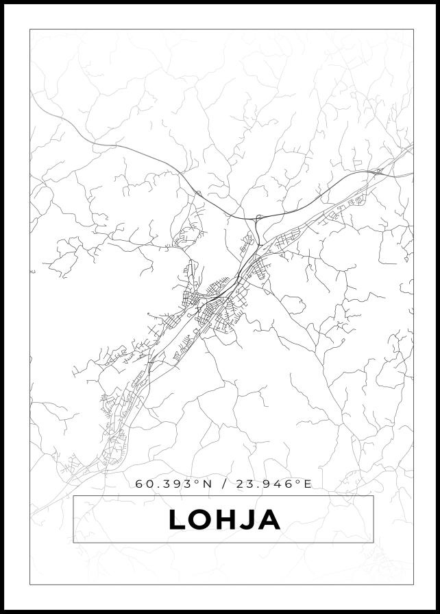 Mapa - Lohja - Cartaz Branco