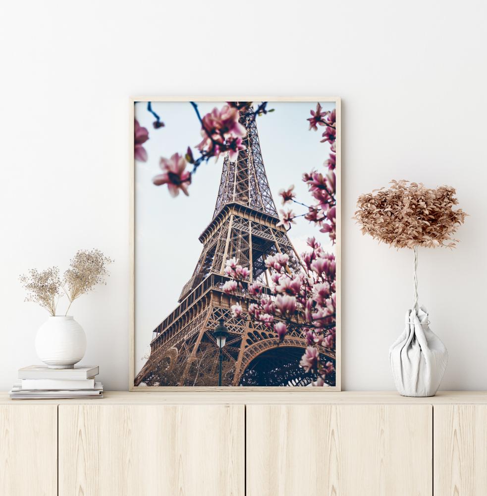 Eiffel Tower Blossoms Póster