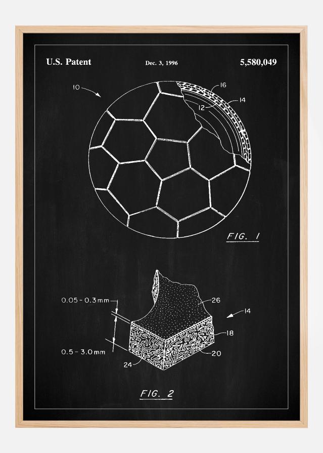 Patent Print - Football - Black Póster