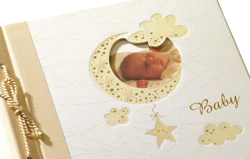 Álbum de bebé Bambini Maxi Creme - 28x25 cm (60 Páginas brancas / 30 folhas)