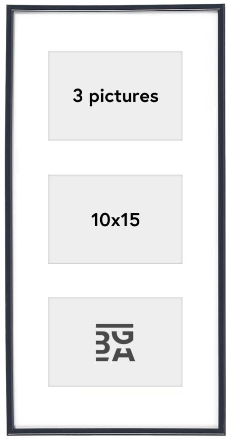 Galeria Conjunto de molduras Preto - 3 Fotografias (10x15 cm)