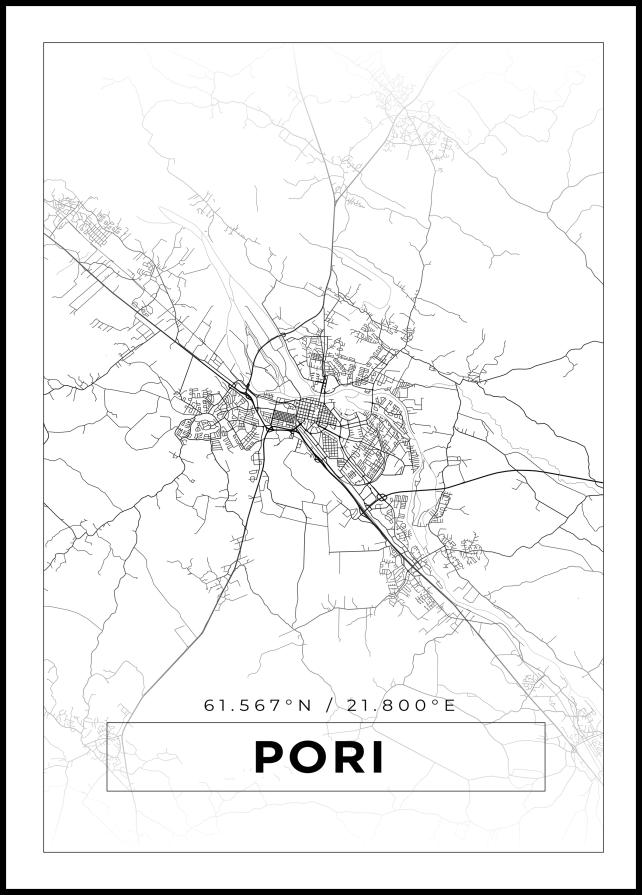 Mapa - Pori - Cartaz Branco