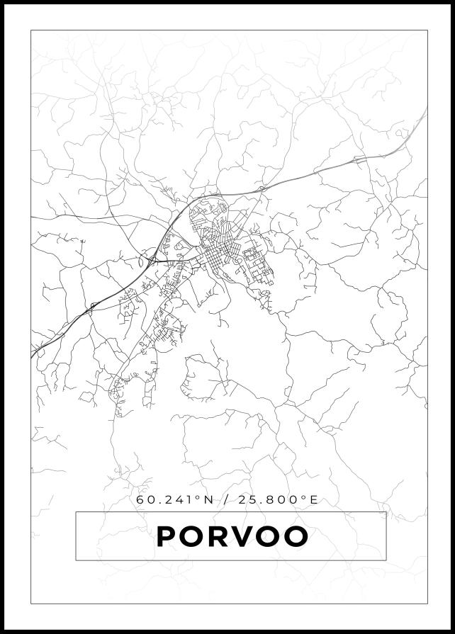 Mapa - Porvoo - Cartaz Branco