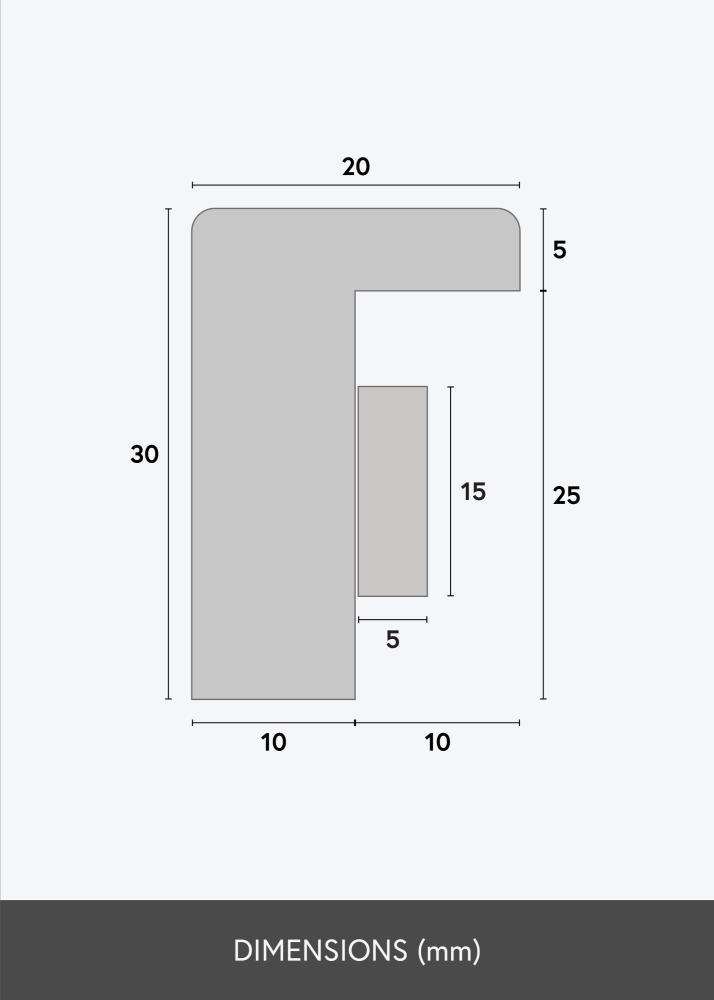 BGA Moldura caixa Vidro acrílico Branco 70x100 cm