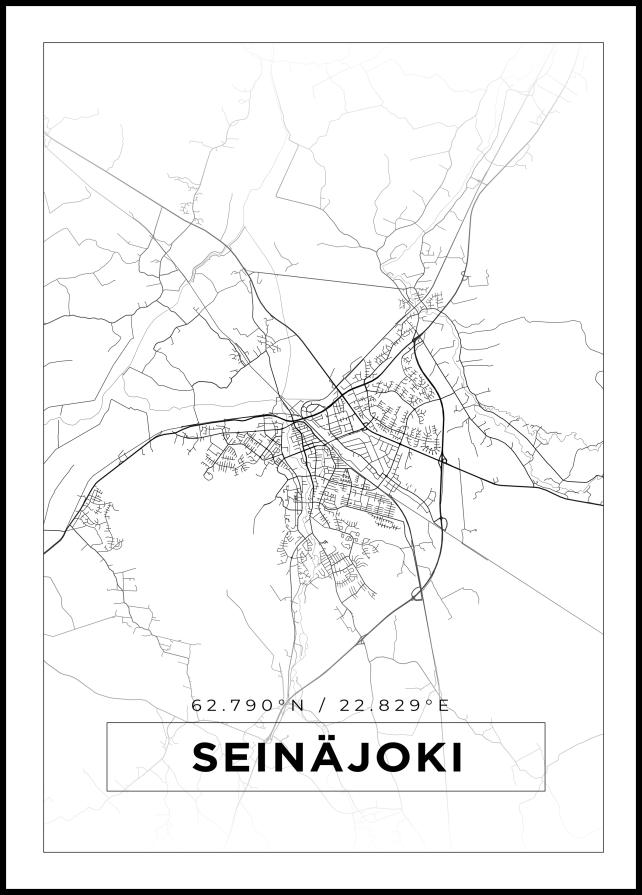 Mapa - Seinäjoki - Cartaz Branco