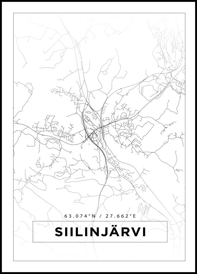 Mapa - Siilinjärvi - Cartaz Branco