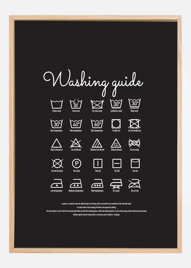 Washing guide - Black Póster