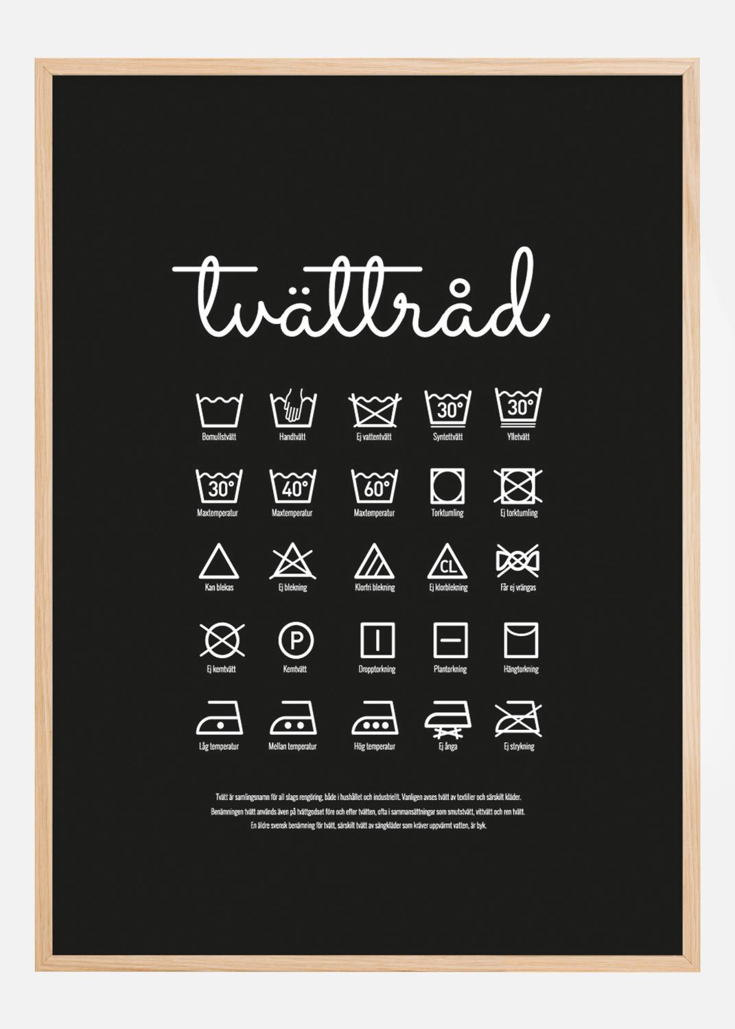Product Image for Conselhos para a lavagem da roupa - Poster preto (21x29.7 cm (A4))