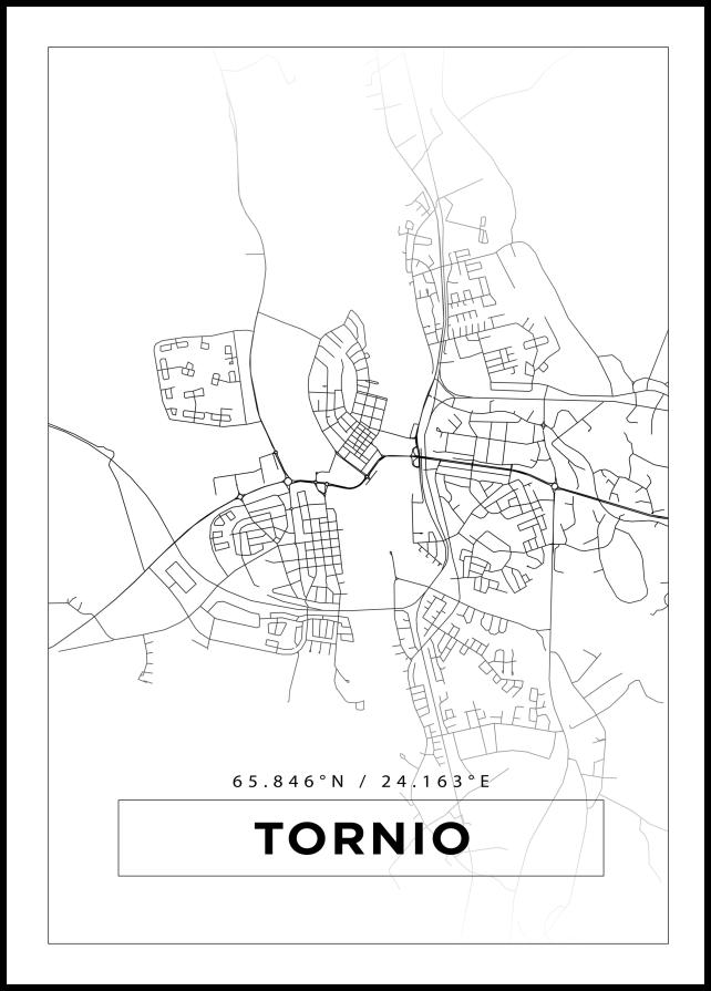 Mapa - Tornio - Cartaz Branco