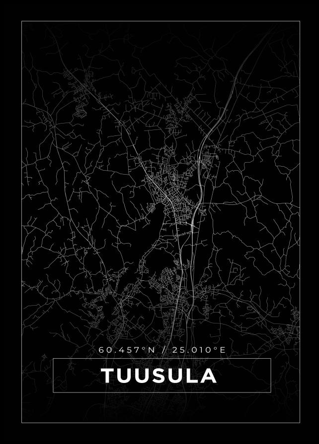 Mapa - Tuusula - Cartaz Preto