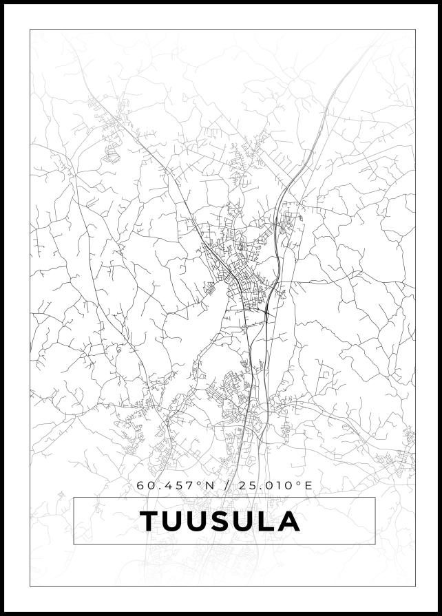 Mapa - Tuusula - Cartaz Branco