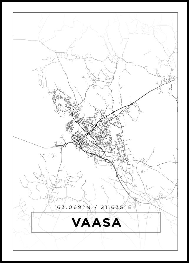 Mapa - Vaasa - Cartaz Branco