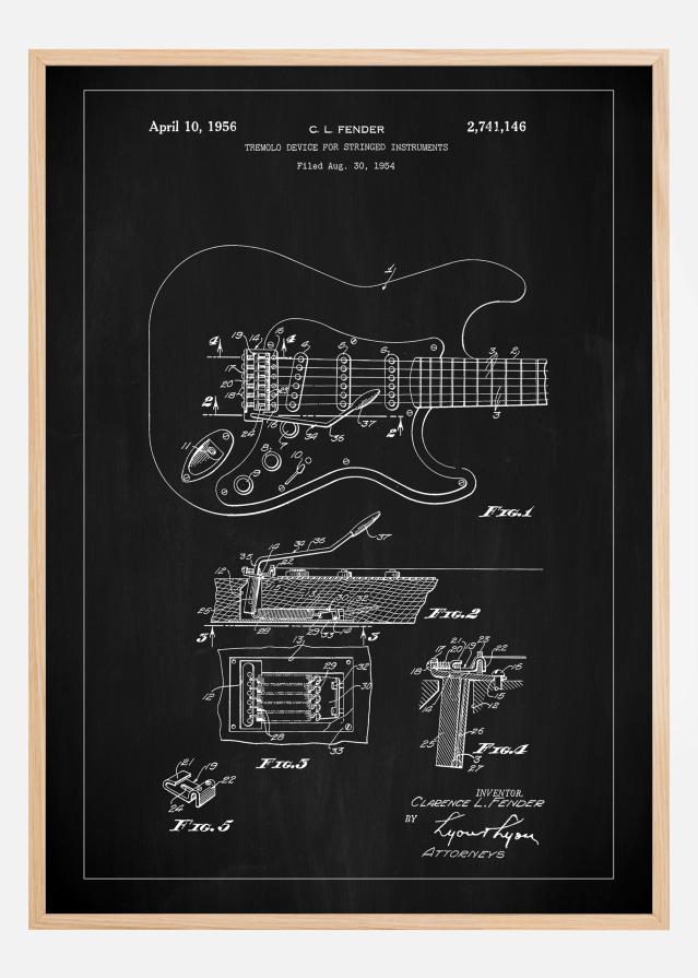 Patent Print - Tremolo Device - Black Póster