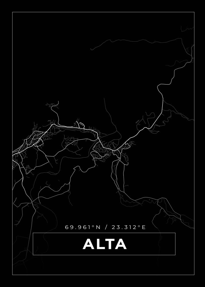 Mapa - Alta - Cartaz Preto