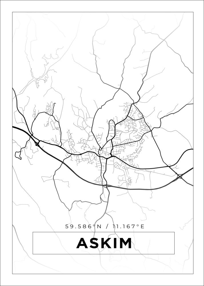 Mapa - Askim - Cartaz Branco