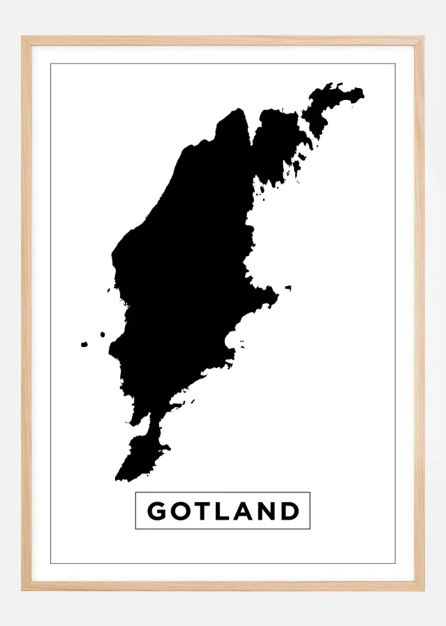 Mapa - Gotland - Cartaz Branco