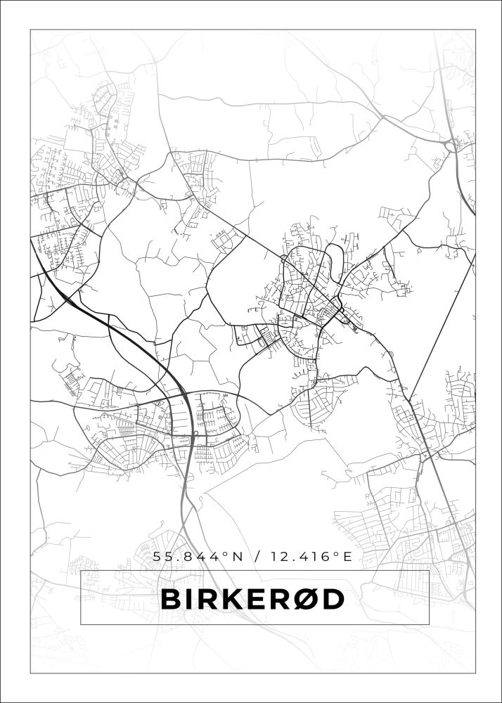 Mapa - Birkerød - Cartaz Branco