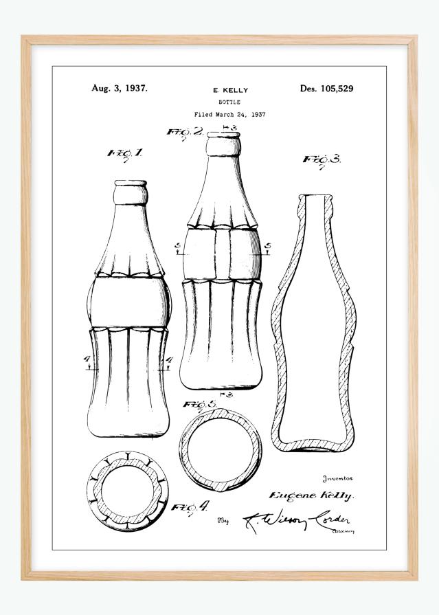 Desenho de patentes - Garrafa de Coca-Cola Póster