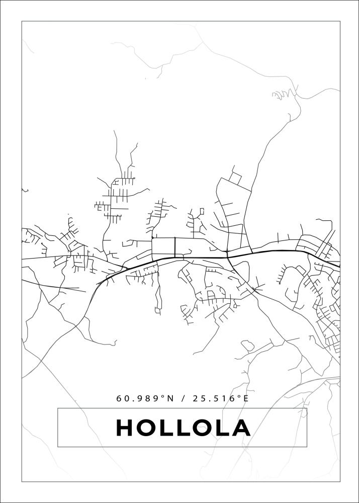 Mapa - Hollola - Cartaz Branco