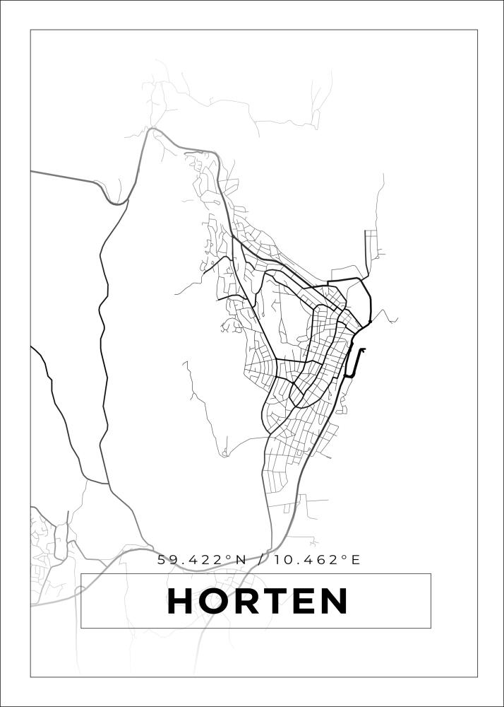 Mapa - Horten - Cartaz Branco