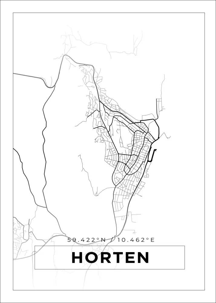 Mapa - Horten - Cartaz Branco