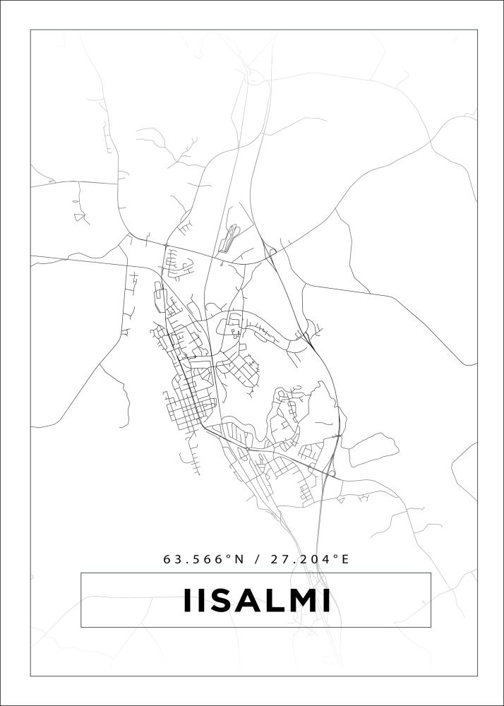 Mapa - Iisalmi - Cartaz Branco