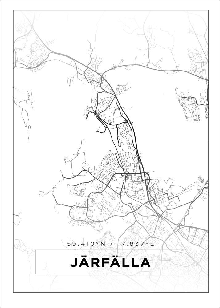 Mapa - Järfälla - Cartaz Branco