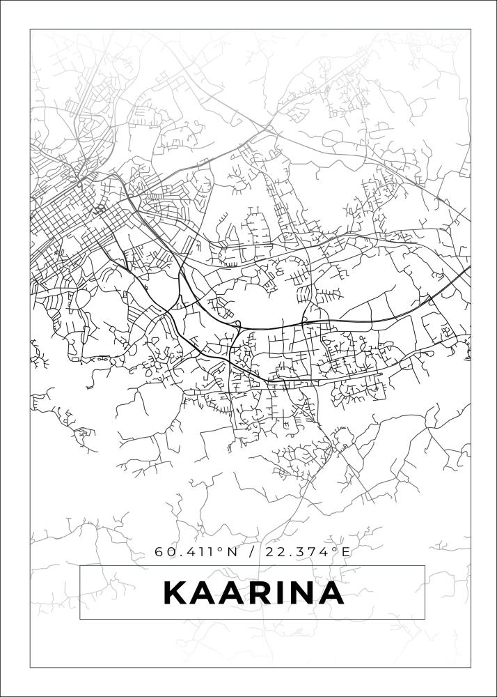 Mapa - Kaarina - Cartaz Branco