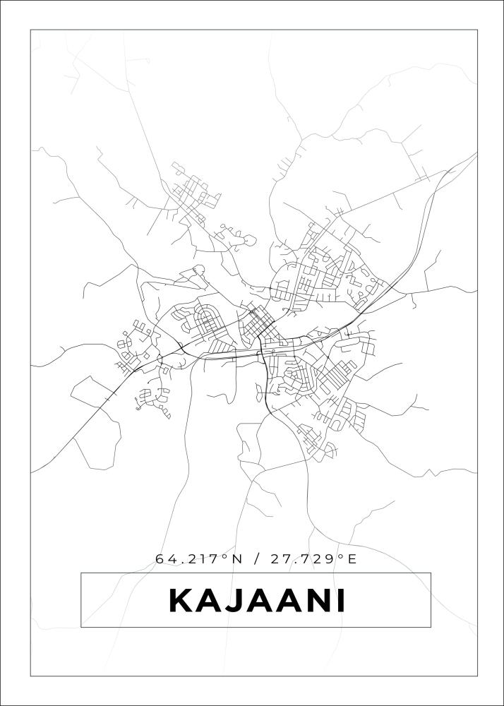 Mapa - Kajaani - Cartaz Branco