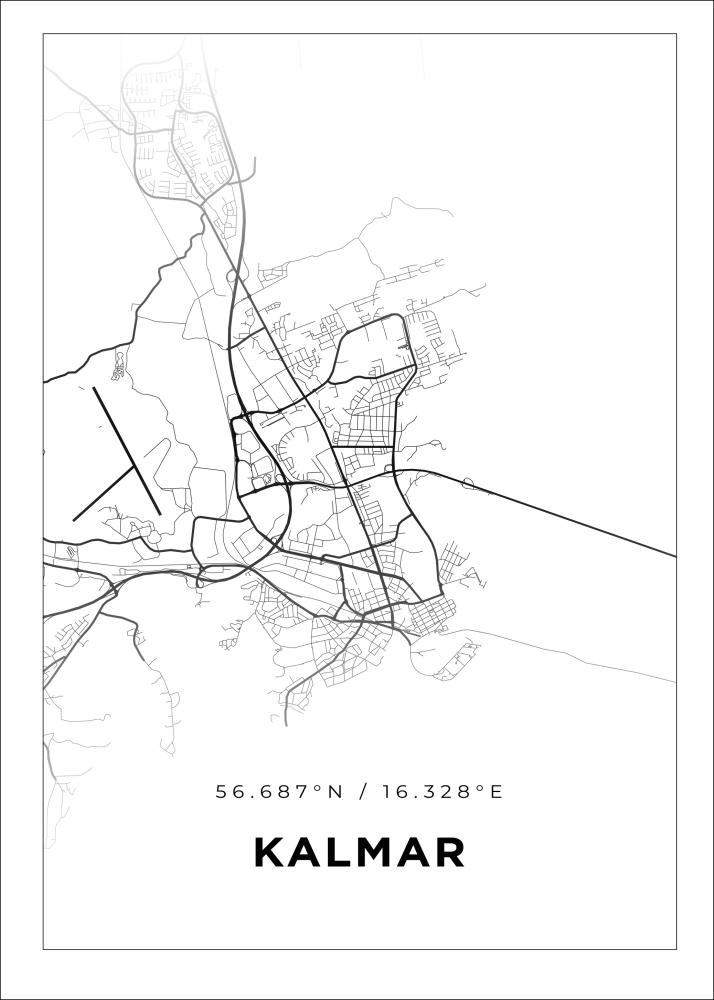 Mapa - Kalmar - Cartaz Branco