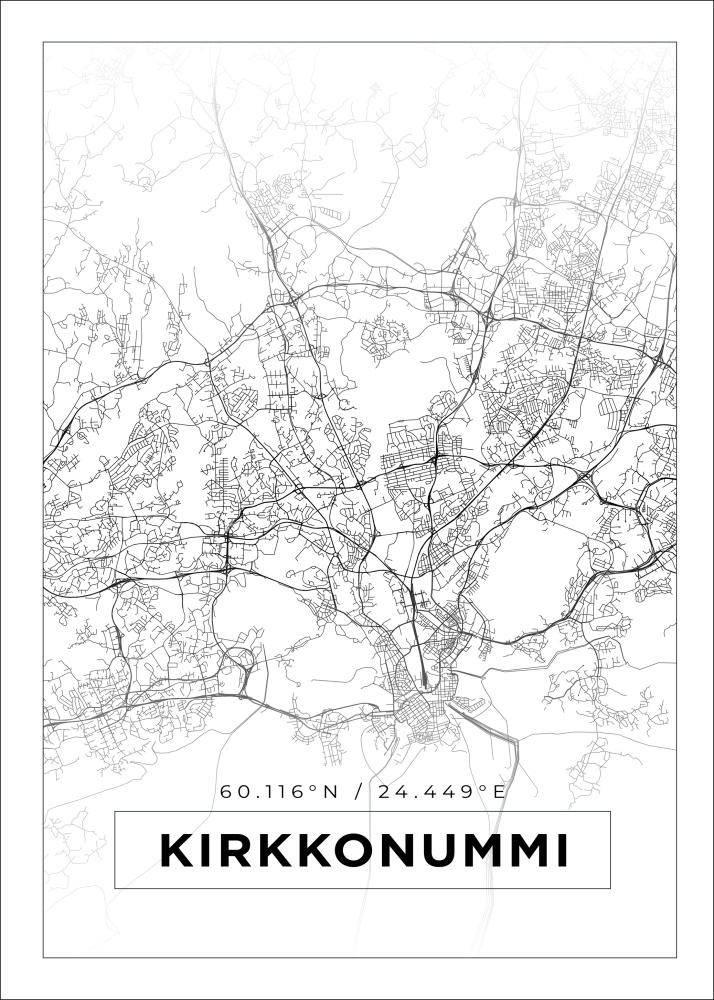 Mapa - Kirkkonummi - Cartaz Branco