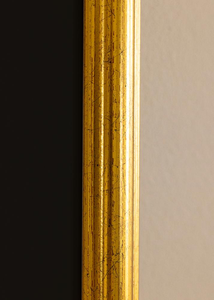 Moldura Västkusten Dourado 70x90 cm - Passe-partout Preto 60x80 cm