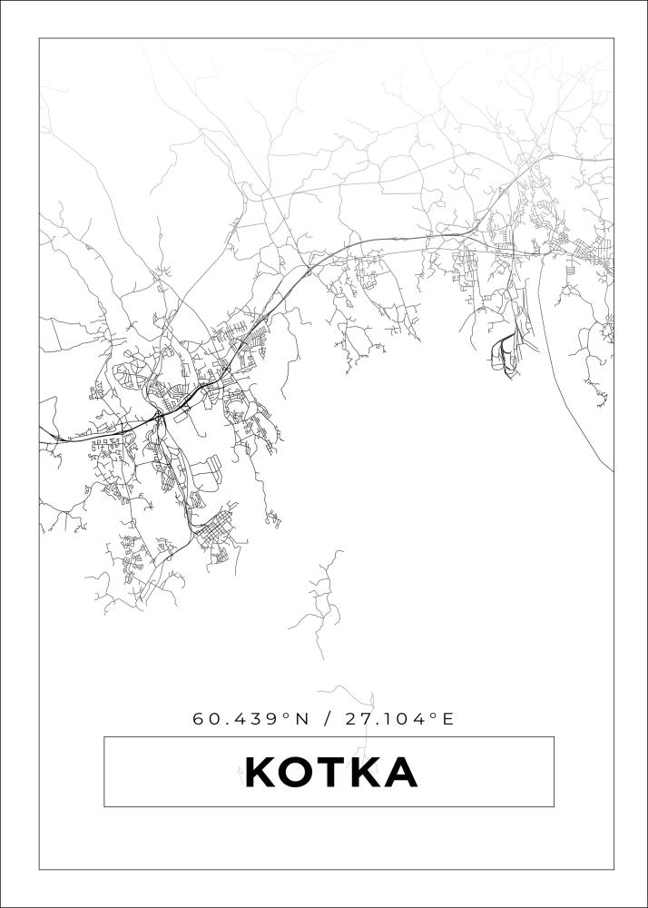 Mapa - Kotka - Cartaz Branco