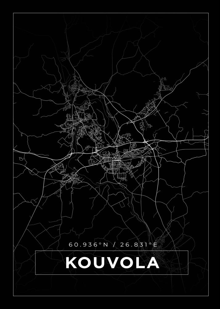 Mapa - Kouvola - Cartaz Preto