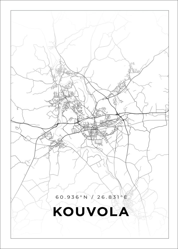 Mapa - Kouvola - Cartaz Branco