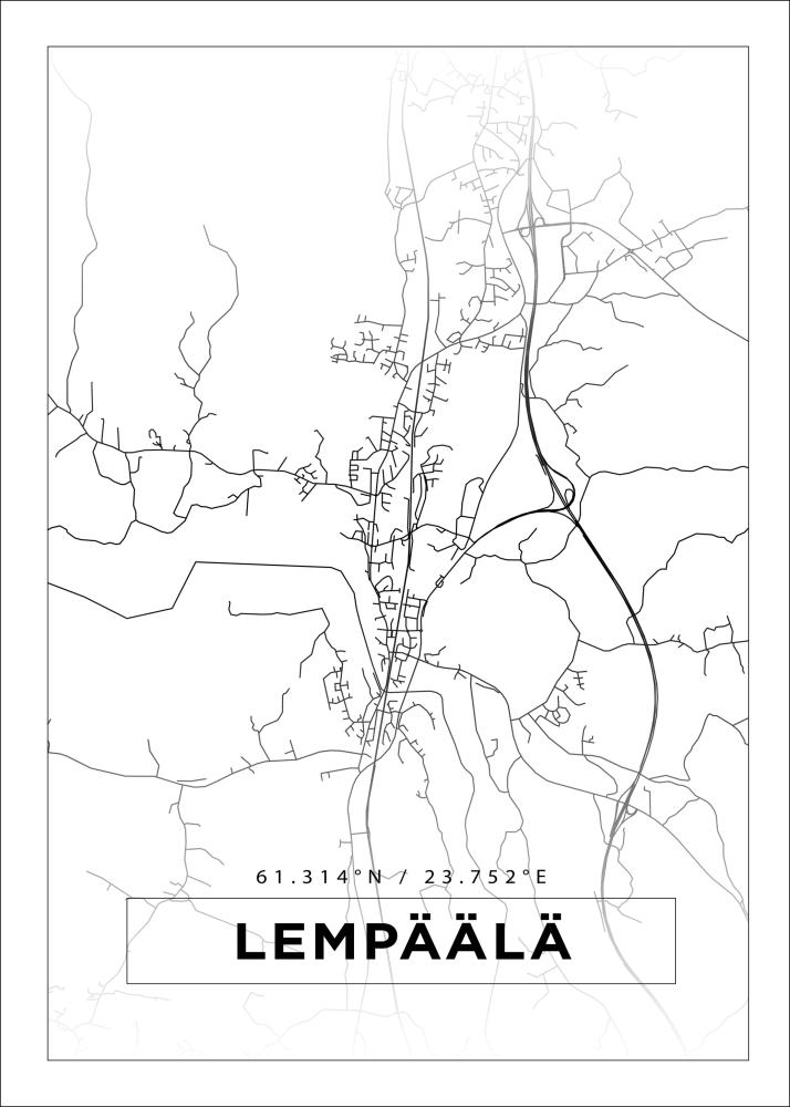 Mapa - Lempäälä - Cartaz Branco