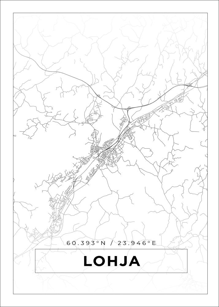 Mapa - Lohja - Cartaz Branco