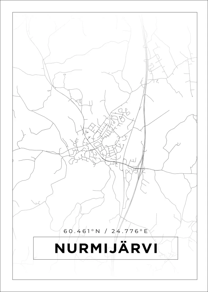 Mapa - Nurmijärvi - Cartaz Branco