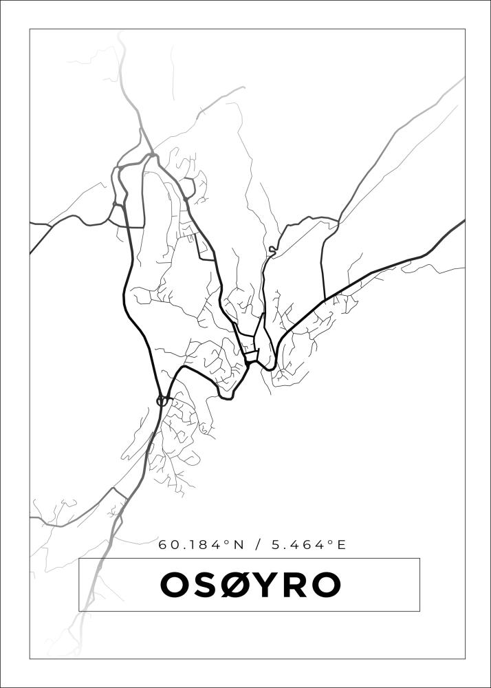 Mapa - Osøyro - Cartaz Branco