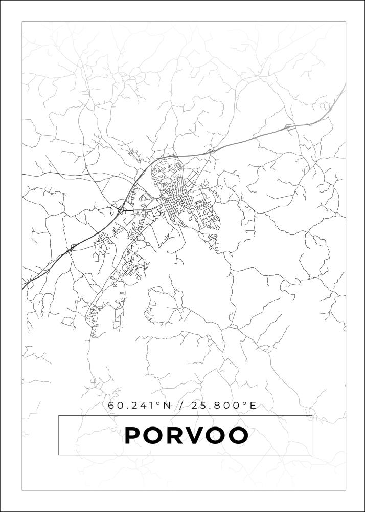 Mapa - Porvoo - Cartaz Branco