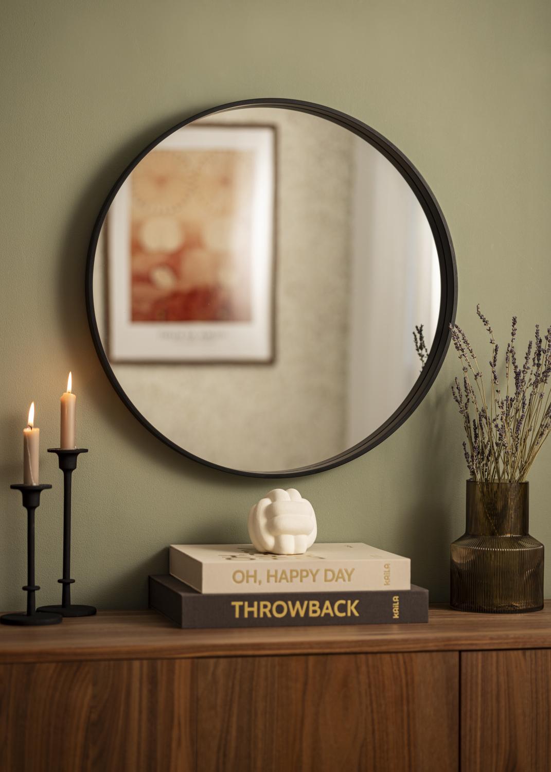 Product Image for Espelho Reflection Preto 60 cm Ø
