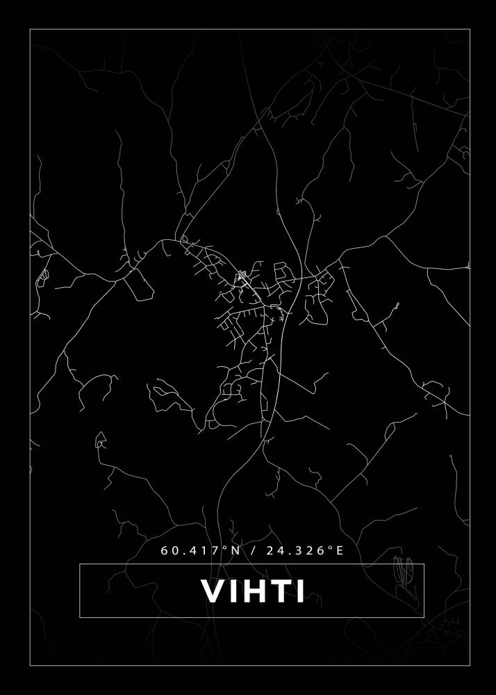 Mapa - Vihti - Cartaz Preto