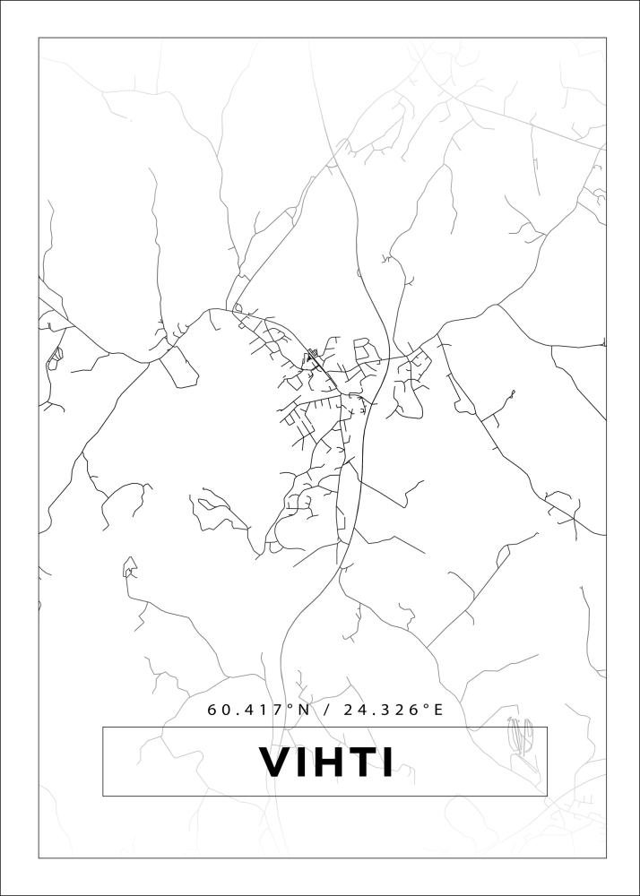 Mapa - Vihti - Cartaz Branco