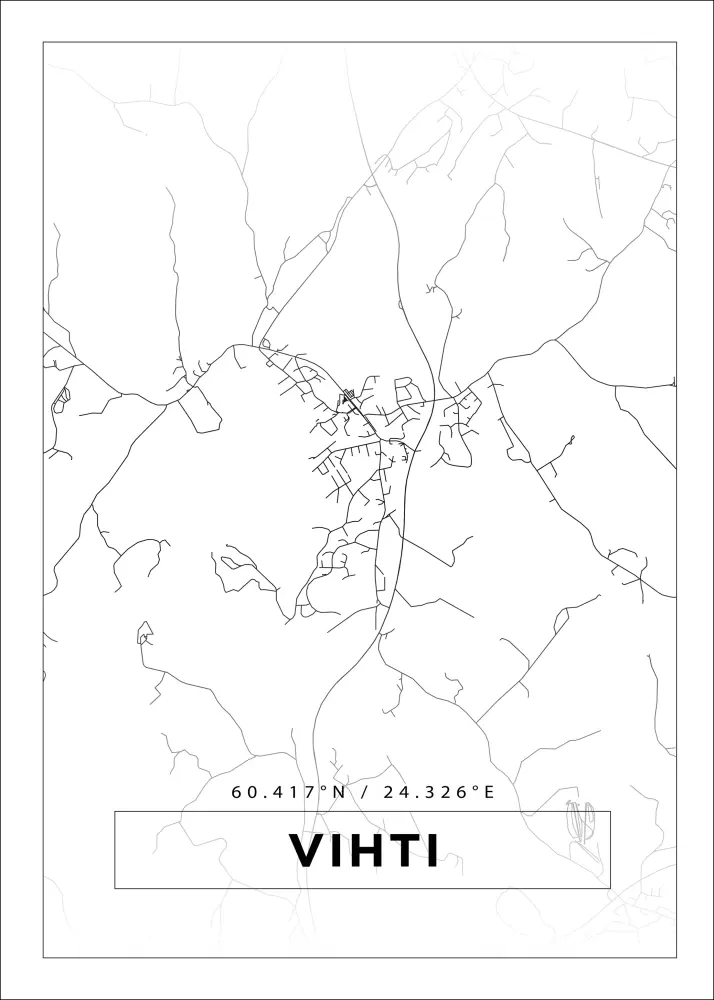 Mapa - Vihti - Cartaz Branco
