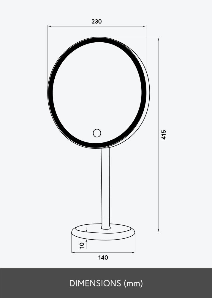 KAILA Espelho para toucador Pillar LED Magnifying 20 cm Ø