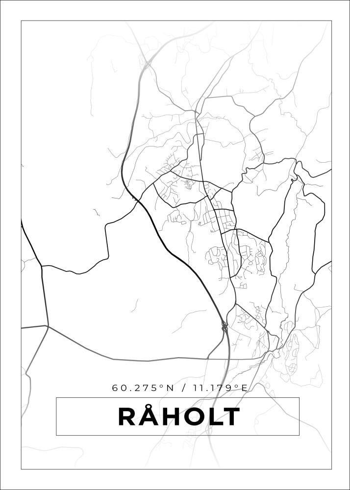 Mapa - Råholt - Cartaz Branco