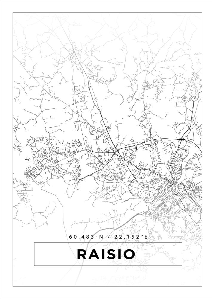 Mapa - Raisio - Cartaz Branco