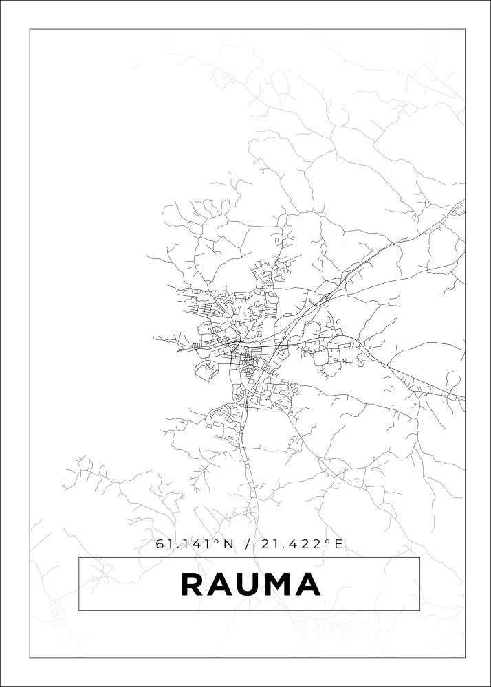 Mapa - Rauma - Cartaz Branco