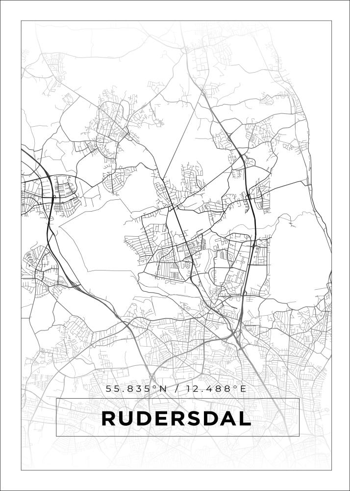 Mapa - Rudersdal - Cartaz Branco